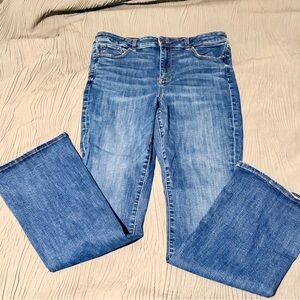 American Eagle Outfitters Light Blue Straight Leg Jeans Hi Rise Skinny Kick